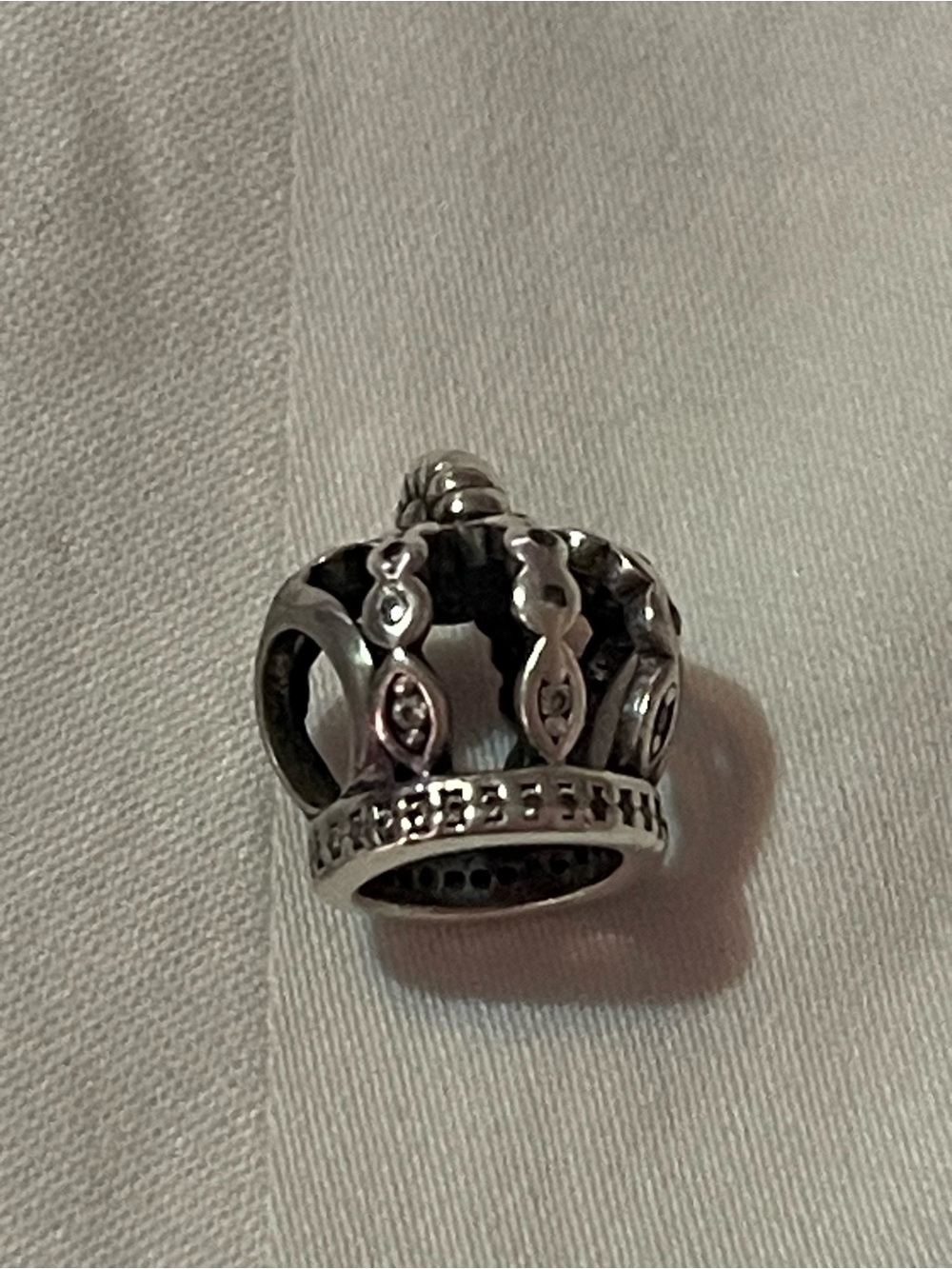 Sterling Silver Crown Charm - Silver